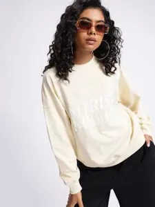 glitchez Printed Cotton Terry Oversized Sweatshirt