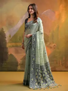 LeeliPeeri Designer Woven Design Silk Blend Jamdani Saree