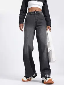 glitchez Women Light Fade Wide Leg Jeans