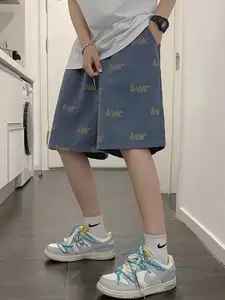 StyleCast x Revolte Men Printed Low-Rise Outdoor Denim Shorts