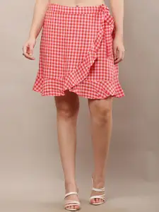 Moda Rapido Checked A-Line Knee Length Skirt