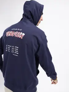 glitchez Printed Cotton Terry Oversized Hooded Sweatshirt