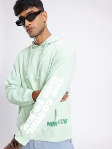 glitchez Printed Cotton Terry Relaxed Fit Hooded Sweatshirt