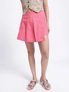 glitchez Asymmetric Box Pleats Mini Skort