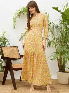 SASSAFRAS Printed Crop Top With Skirt Co-Ords