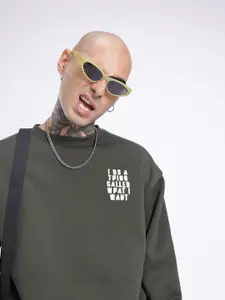 glitchez Minimal Printed Oversized Fit Sweatshirt