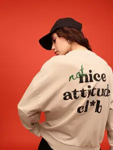 glitchez Printed Cotton Terry Oversized Sweatshirt