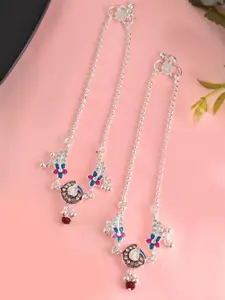 Sangria Silver-Plated Artificial Stones Anklet