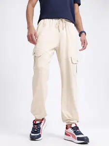 glitchez Men Mid-Rise Relaxed Fit Cargo-Style Joggers