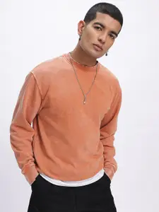 glitchez Oversize Washed Fleece Lined Sweatshirt