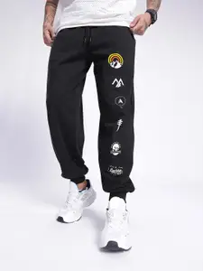 glitchez Men Printed Cotton Terry Relaxed Fit Joggers