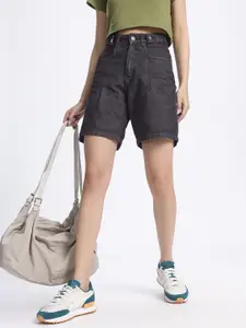 glitchez Women Washed Effect Relaxed Fit Jorts