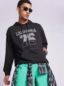 glitchez Typography Hooded Oversized Sweatshirt