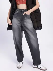 glitchez Women Pure Cotton Heavy Fade Baggy Fit Jeans