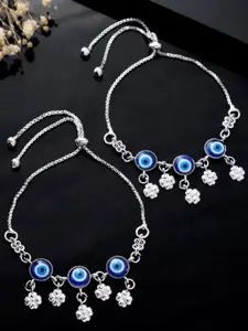 Sangria Silver-Plated Artificial Beads Anklet