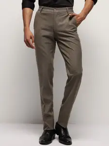 SUBTRACT Men 4 Way Stretch Flex Waist Striped Slim Fit Formal Trousers