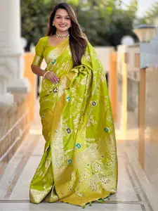 SGF11 Floral Woven Design Zari Pure Silk Kanjeevaram Saree