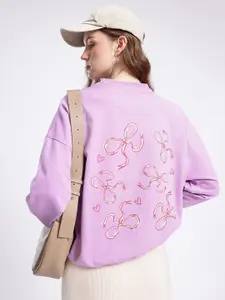 glitchez Printed Cotton Terry Oversized Sweatshirt