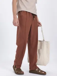 glitchez Men Relaxed Fit Panelled Slit Hem Track Pants