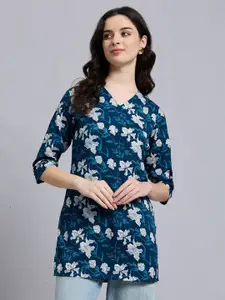 Anouk Rustic Women Straight V-Neck Three-Quarter Sleeves Kurtis