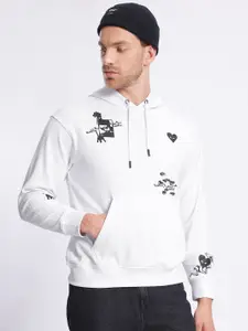 glitchez Graphic Fleece Hooded Sweatshirt