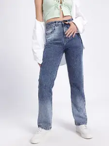 glitchez Women Straight Fit Light Fade Jeans