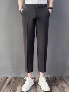 StyleCast x Revolte Men Solid Regular Fit Mid-Rise Trousers