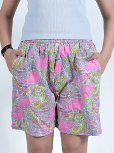 GAB Women Printed High-Rise Shorts