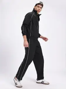 glitchez Raglan Sleeves Mock Collar Jacket with Track Pants