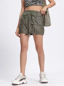 glitchez Cargo Pocketed Parachute Mini Skirt