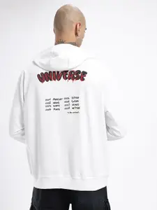 glitchez Printed Cotton Terry Oversized Hooded Sweatshirt