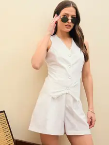 SASSAFRAS Pure Poplin Cotton Waistcoat With Shorts Co-Ords