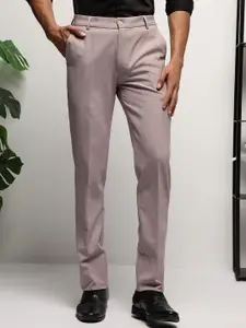 SUBTRACT Men 4 Way Stretch Flex Waist Striped Slim Fit Formal Trousers