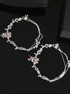 Sangria Silver-Plated Anklet