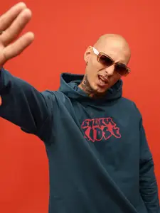 glitchez Printed Cotton Terry Hooded Oversized Sweatshirts