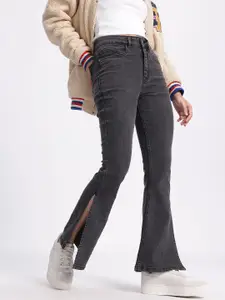 glitchez Women Slit Skinny Flared Jeans