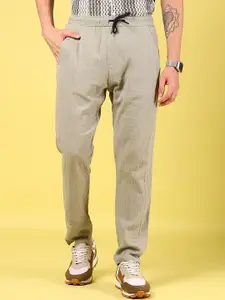 V-Mart Men Mid Rise Cotton Trousers