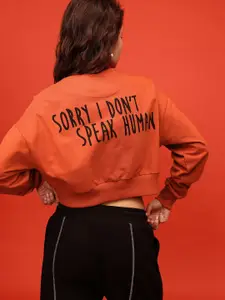 glitchez Cotton Terry Oversized Crop Sweatshirt