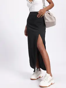 glitchez High-Slit Maxi Straight Skirt