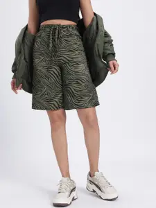 glitchez Women Printed High Rise Baggy Fit Jorts