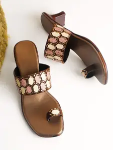 Froh Feet Embellished Open Toe Block Sandals