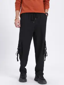 glitchez Men Cargo-Style Relaxed Fit Track Pants