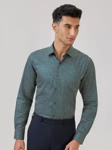 Raymond Floral Printed Cutaway Collar Full Sleeve Formal Shirt