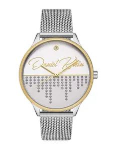 Daniel Klein Women Embellished Dial & Stainless Steel Bracelet Style Straps Watch
