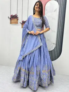 A TO Z CART Embroidered Ready to Wear Lehenga & Unstitched Blouse With Dupatta