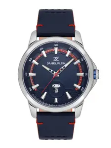 Daniel Klein Men Patterned Dial & Leather Straps Analogue Watch DK.1.13737-4