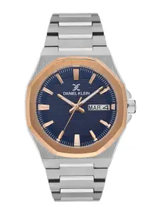 Daniel Klein Men Textured Dial & Bracelet Style Straps Analogue Watch DK.1.13453-4
