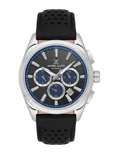 Daniel Klein Men Dial & Leather Textured Straps Analogue Watch DK.1.13809-1