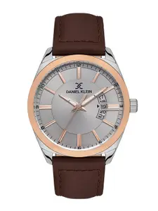 Daniel Klein Men Dial & Leather Straps Reset Time Analogue Watch DK.1.13555-3