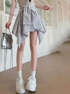 StyleCast x Revolte Checked A-Line Mini Skirt